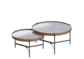 Conjunto Mesa Centro Aqua Mármore White/Grafite